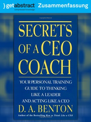 cover image of Geheimnisse des CEO-Trainings (Zusammenfassung)